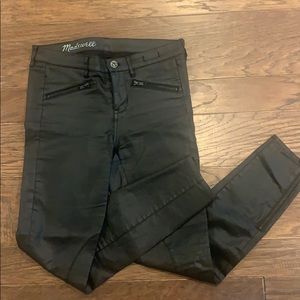 Madewell coated moto-skinny jeans